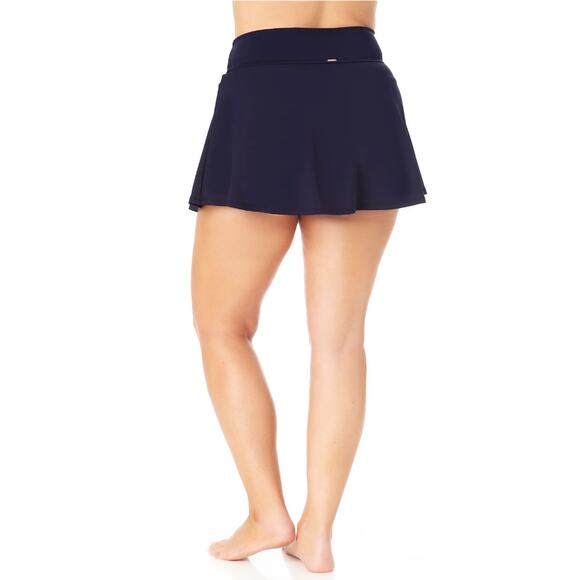 NWT Anne Cole Soft Band Skirted Swim Bottom Navy Blue Skirt Plus Size 24W - Picture 3 of 10